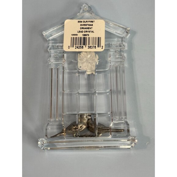 Waterford Crystal "Our First Christmas" 2004 Ornament With Love Birds Design Box - Picture 8 of 8